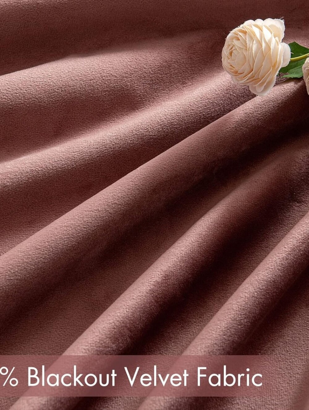 MIULEE 100% Blackout Velvet Curtains Dusty Rose Pink 108" 2 Panels - Picture 4 of 8